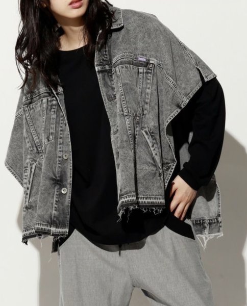 画像1: ●短期掲載●メーカー在庫限り●SALE●【1/14 LIVEアイテム】ポンチョデニムジャケット (1)