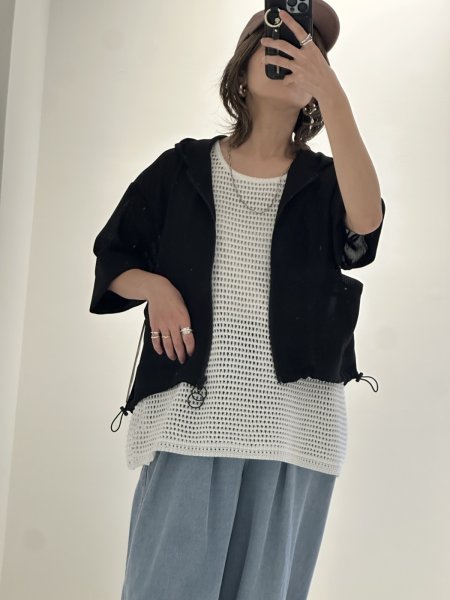 画像6: ●期間限定/ご予約10倍ポイント●【1/19 ayane】メッシュフーディブルゾン（予約/4-5） (6)