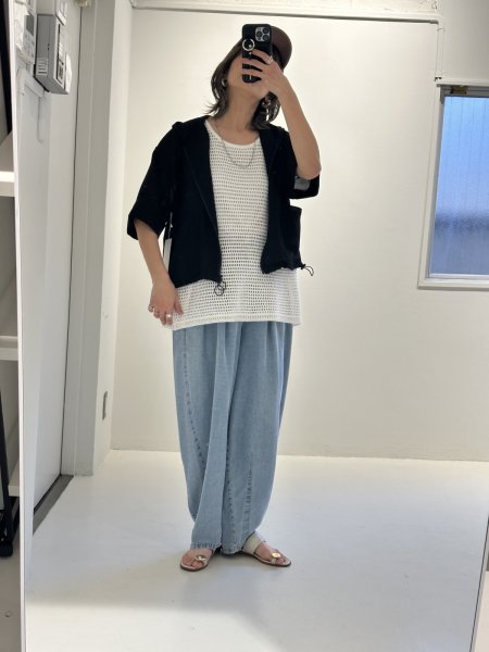 画像5: ●期間限定/ご予約10倍ポイント●【1/19 ayane】テンセルデニムタックバレルレッグパンツ（予約/4-5） (5)