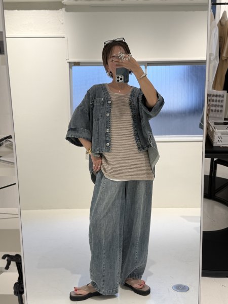 画像5: ●期間限定/ご予約10倍ポイント●【1/19 ayane】麻混デニムジャケット（予約/4-5） (5)