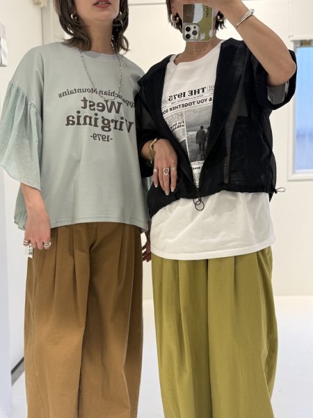 画像1: ●期間限定/ご予約10倍ポイント●【1/19 ayane】ひらひらスリーブロゴTシャツ（予約/5） (1)