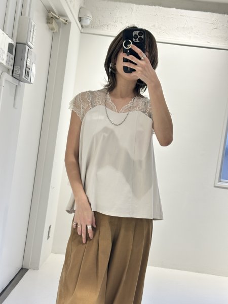画像2: ●期間限定/ご予約10倍ポイント●【1/19 ayane】レースフレアタンクトップ（予約/4-5） (2)