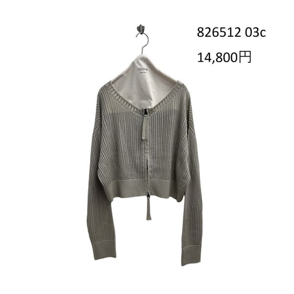 画像9: ●期間限定/ご予約10倍ポイント●【1/19 ayane】コード刺繍ショート丈ニットブルゾン（予約/4-5） (9)