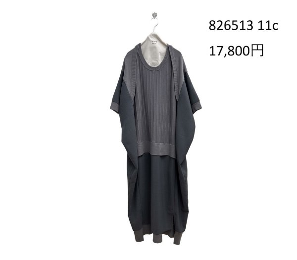 画像7: ●期間限定/ご予約10倍ポイント●【1/19 ayane】ニットドッキングドルマンワンピース（予約/4-5） (7)