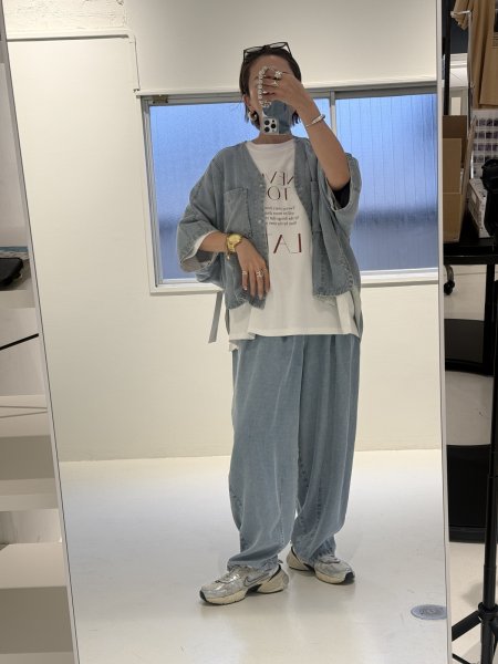 画像2: ●期間限定/ご予約10倍ポイント●【1/19 ayane】ドッキングバックギャザーTシャツ（予約/4-5） (2)