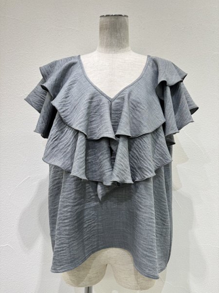 画像7: ●期間限定/ご予約10倍ポイント●【1/23 CYAN TOKYO】レイヤーフリルフレンチTOPS（予約/5-6） (7)