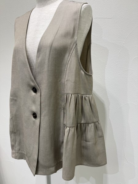 画像10: ●期間限定/ご予約10倍ポイント●【1/23 CYAN TOKYO】サイドティアードリネンベスト（予約/4-5） (10)