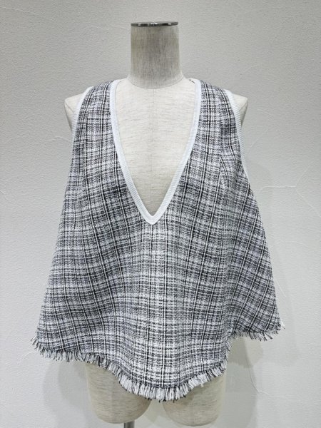 画像4: ●期間限定/ご予約10倍ポイント●【1/23 CYAN TOKYO】サーキュラーツイードベスト（予約/5-6） (4)