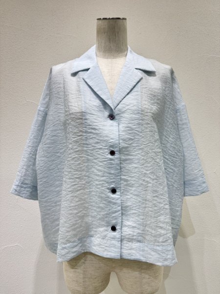 画像4: ●期間限定/ご予約10倍ポイント●【1/23 CYAN TOKYO】オープンカラーシアーシャツ（予約/5-6） (4)