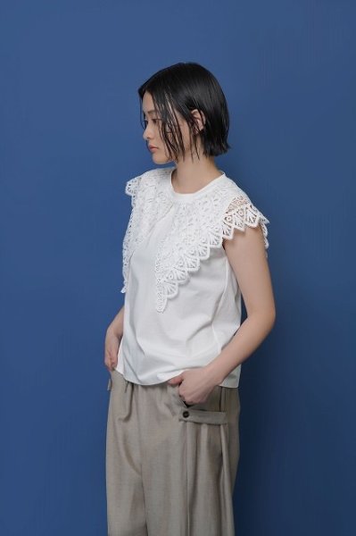 画像2: ●期間限定/ご予約10倍ポイント●【1/23 CYAN TOKYO】レースカラーノースリTOPS（予約/5-6） (2)