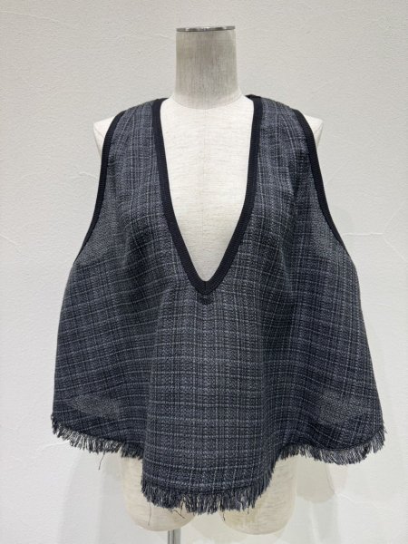 画像6: ●期間限定/ご予約10倍ポイント●【1/23 CYAN TOKYO】サーキュラーツイードベスト（予約/5-6） (6)