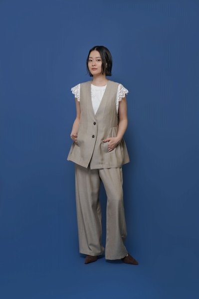 画像2: ●期間限定/ご予約10倍ポイント●【1/23 CYAN TOKYO】サイドアジャストリネンワイド（予約/4-5） (2)