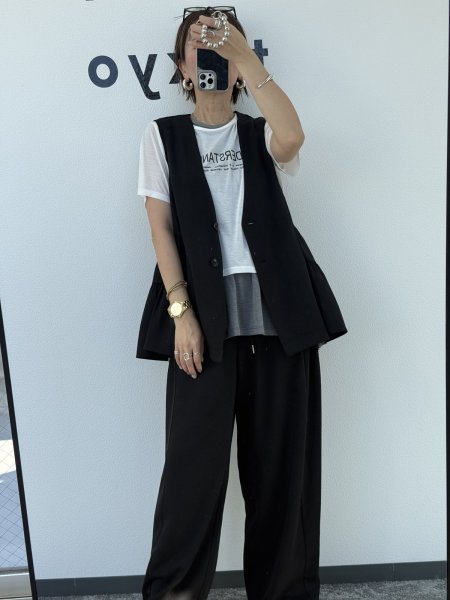 画像5: ●期間限定/ご予約10倍ポイント●【1/23 CYAN TOKYO】サイドティアードリネンベスト（予約/4-5） (5)