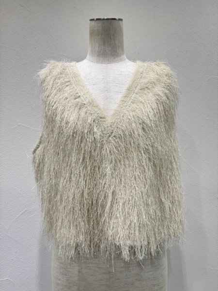 画像6: ●期間限定/ご予約10倍ポイント●【1/23 CYAN TOKYO】サイドリブシャギーベスト（予約/4-5） (6)