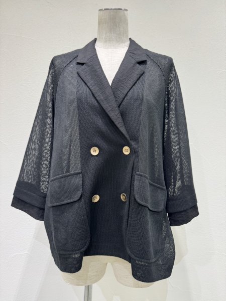 画像6: ●期間限定/ご予約10倍ポイント●【1/23 CYAN TOKYO】ニットライクメッシュWジャケット（予約/4-5） (6)