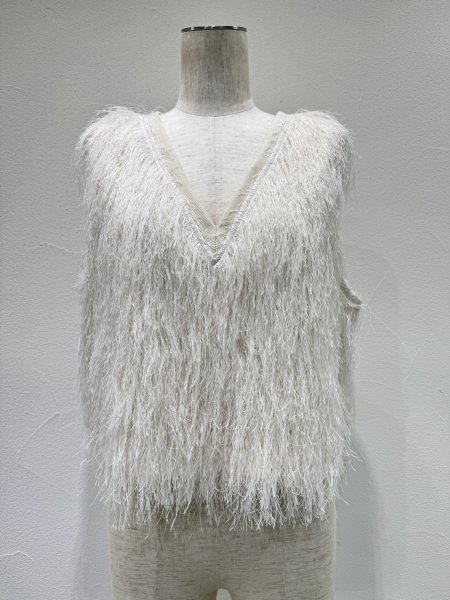 画像7: ●期間限定/ご予約10倍ポイント●【1/23 CYAN TOKYO】サイドリブシャギーベスト（予約/4-5） (7)