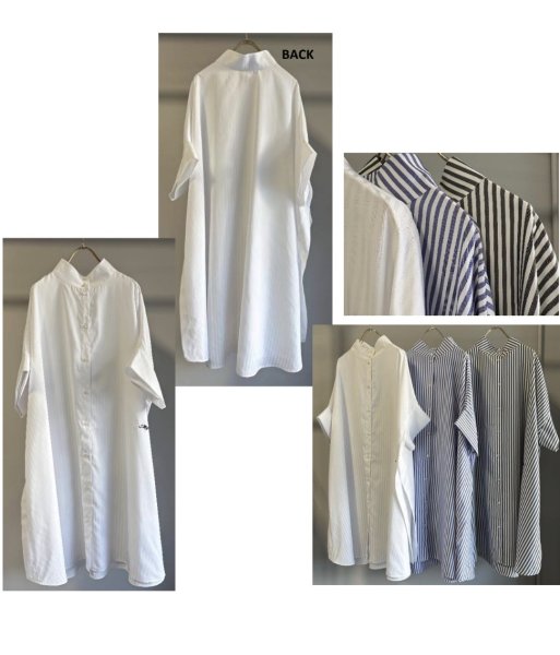 画像1: ●期間限定/ご予約5倍ポイント●【1/24 Margaux vintage】オーバースリットストライプシャツ（予約/3-4） (1)