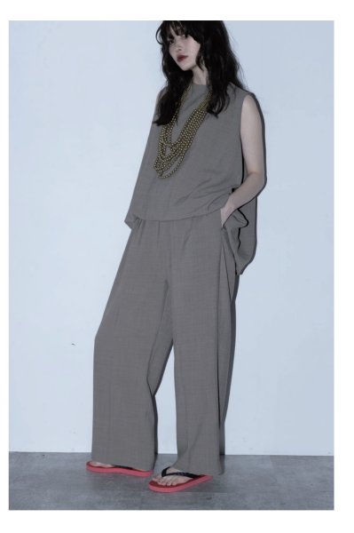 画像1: ●期間限定/ご予約5倍ポイント●【1/24 Margaux vintage】センタープレスウエストゴムパンツ（予約/4） (1)