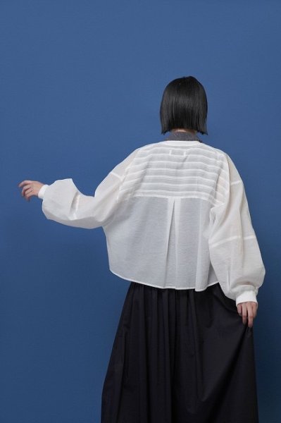 画像3: ●期間限定/ご予約10倍ポイント●【1/23 CYAN TOKYO】ソフトオーガンリブショートシャツ（予約/4-5） (3)