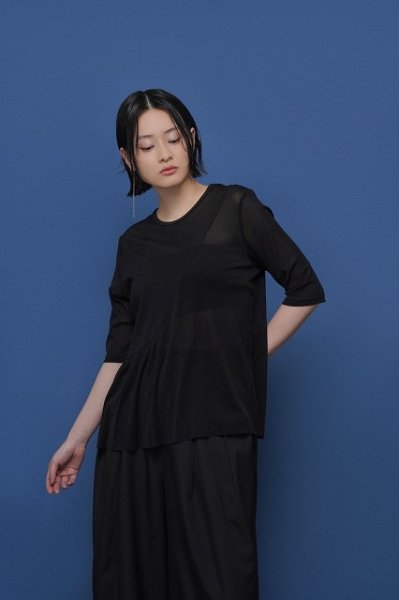 画像1: ●期間限定/ご予約10倍ポイント●【1/23 CYAN TOKYO】アシメギャザーチュールTOPS（予約/4-5） (1)