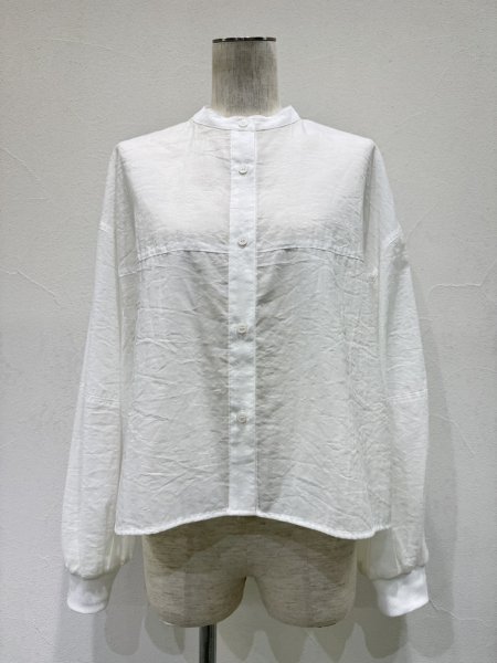 画像4: ●期間限定/ご予約10倍ポイント●【1/23 CYAN TOKYO】ソフトオーガンリブショートシャツ（予約/4-5） (4)