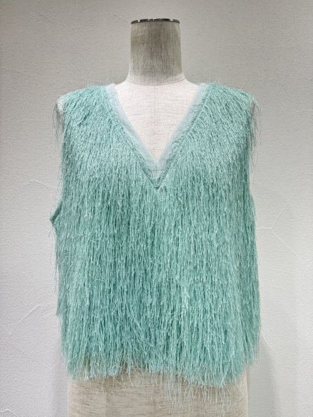 画像3: ●期間限定/ご予約10倍ポイント●【1/23 CYAN TOKYO】サイドリブシャギーベスト（予約/4-5） (3)