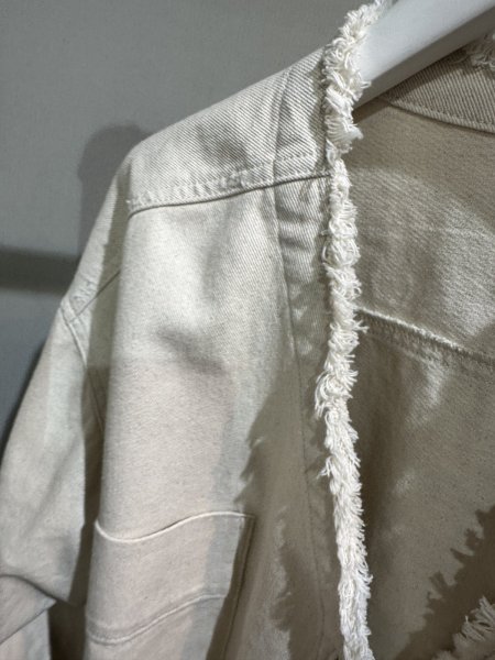 画像5: ●期間限定/ご予約10倍ポイント●【1/26 PRIORITY】デニムノーカラークロップドシャツ（予約/6-7） (5)