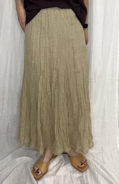 画像1: ●期間限定/ご予約5倍ポイント●【1/26 PRIORITY】リネンマキシスカート（予約/4-5） (1)