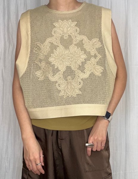 画像5: ●期間限定/ご予約5倍ポイント●【1/26 PRIORITY】アイレットレースメッシュタンク（予約/4-5） (5)