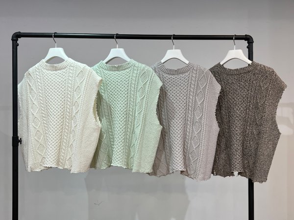 画像2: ●期間限定/ご予約10倍ポイント●【1/26 PRIORITY】ペーパーヤーンケーブルニット（予約/6-7） (2)