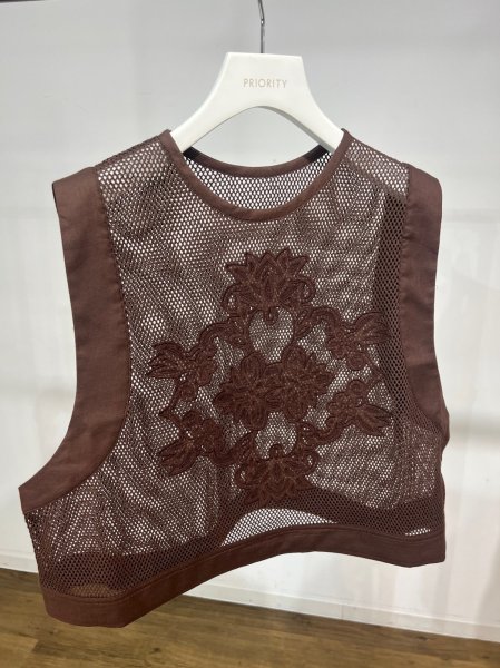 画像9: ●期間限定/ご予約5倍ポイント●【1/26 PRIORITY】アイレットレースメッシュタンク（予約/4-5） (9)