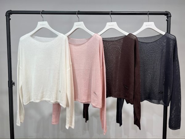 画像2: ●期間限定/ご予約10倍ポイント●【1/24 PRIORITY】ボートネックシアーニット（予約/5） (2)