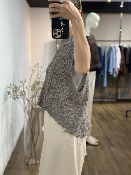 画像4: ●期間限定/ご予約10倍ポイント●【1/26 PRIORITY】ペーパーヤーンケーブルニット（予約/6-7） (4)