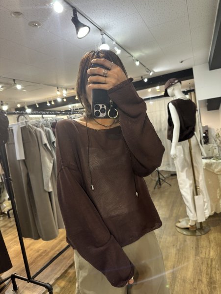 画像8: ●期間限定/ご予約10倍ポイント●【1/24 PRIORITY】ボートネックシアーニット（予約/5） (8)