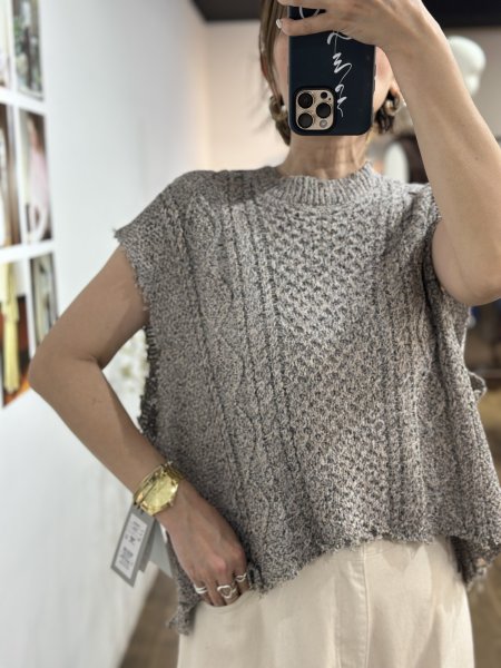 画像1: ●期間限定/ご予約10倍ポイント●【1/26 PRIORITY】ペーパーヤーンケーブルニット（予約/6-7） (1)