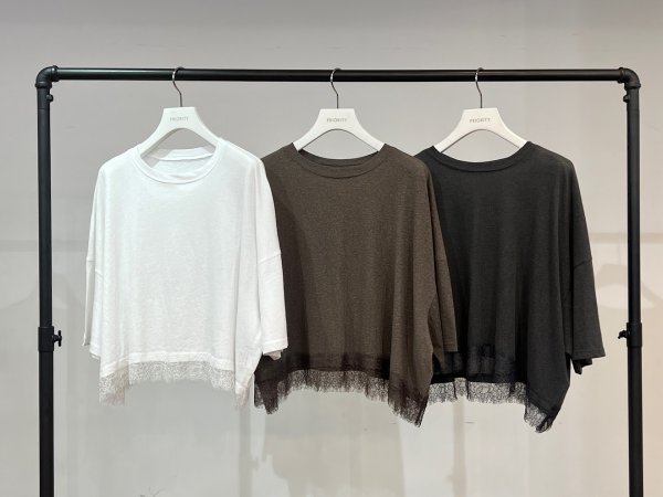 画像4: ●期間限定/ご予約10倍ポイント●【1/26 PRIORITY】レースヘムＴ（予約/6-7） (4)