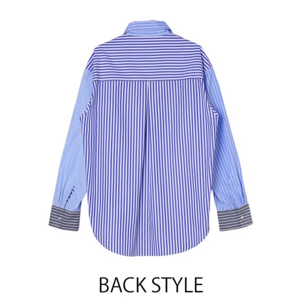 画像3: ●2/1までの期間限定販売●ご予約5倍ポイント【1/30 LIVEアイテム】●アレンジスリーブストライプシャツ（予約/3） (3)