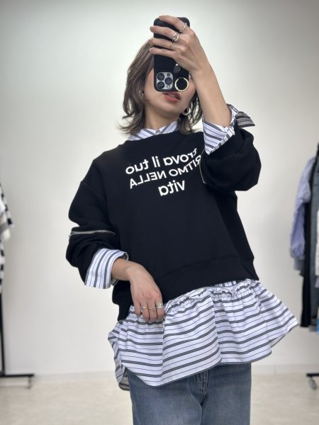 画像9: ●2/1までの期間限定販売●ご予約5倍ポイント【1/30 LIVEアイテム】●裾アレンジペプラムフレアシャツ（予約/4-5） (9)