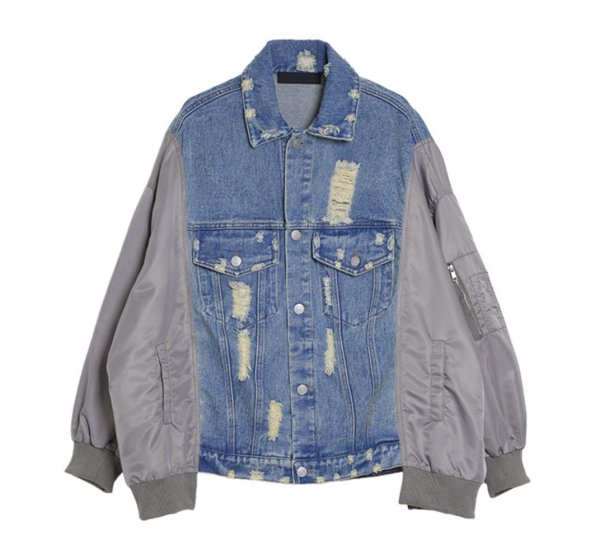 画像1: ●2/1までの期間限定販売●【1/30 LIVEアイテム】●ドッキングデザインデニムジャケット（メーカー確認後確保） (1)