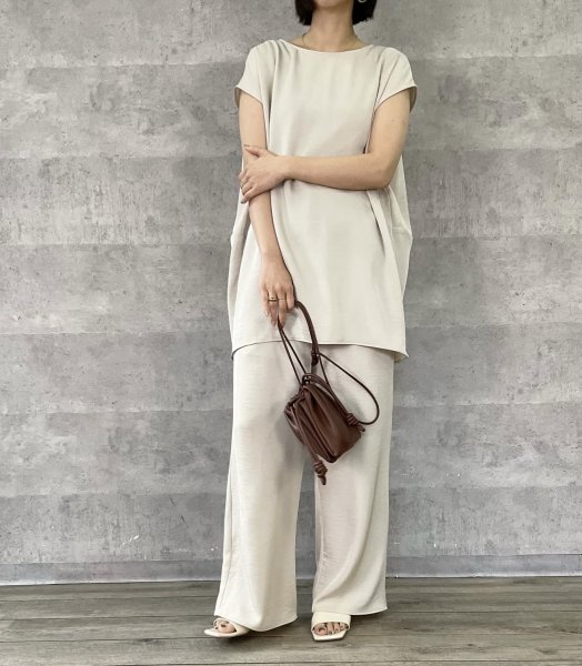 画像5: ●期間限定●ご予約5倍ポイント【2/2 LIVEアイテム】●シンプルイージータックワイドパンツ（別売トップスとセットアップ可能）（予約/3-4） (5)