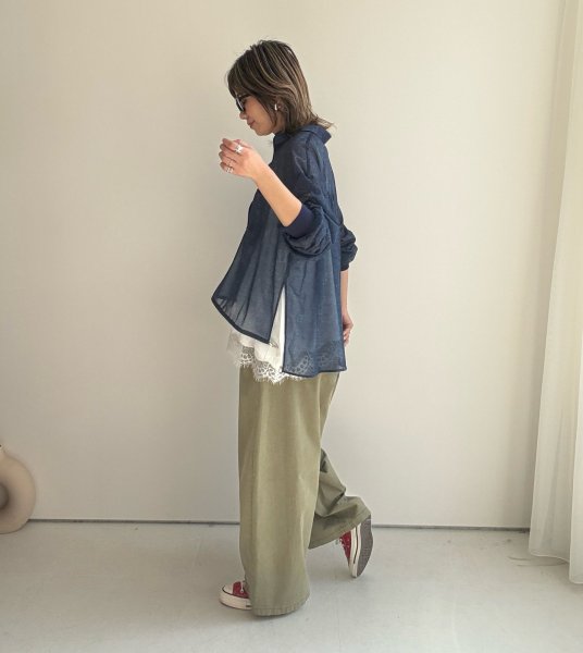 画像2: ●数量限定/メーカー在庫限り●【2/14LIVE】シアーデニム前後差スキッパーシャツ (2)