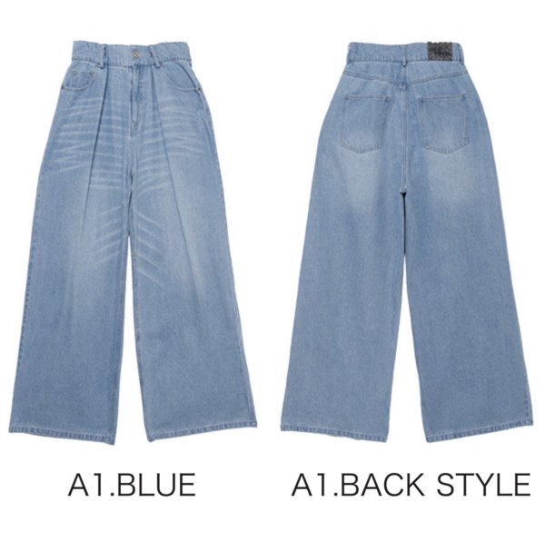 画像1: ●ご予約5倍ポイント対象【2/16 LIVE】テンセルタックワイドデニム（予約/4月） (1)