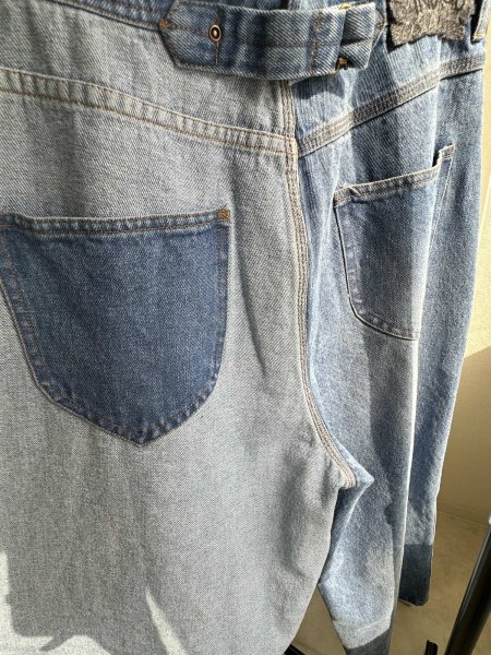 画像3: ●ご予約5倍ポイント対象【2/16 LIVE】ドッキングデザインワイドデニム（予約/4月） (3)