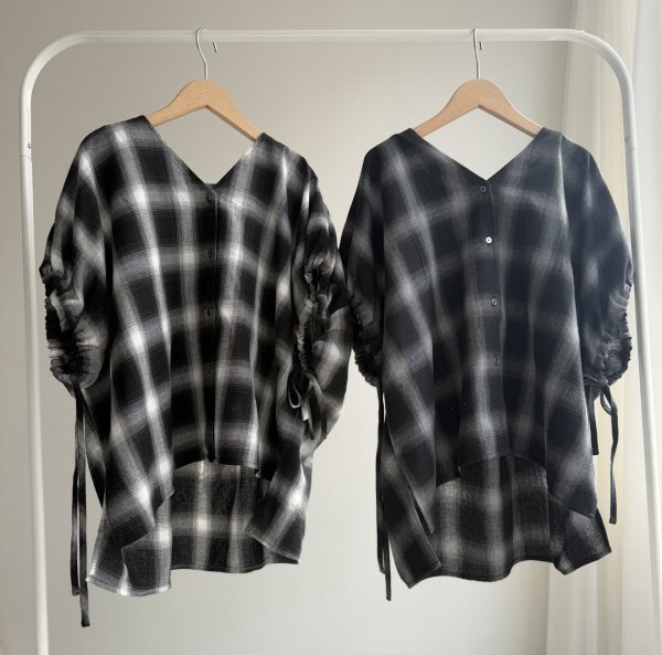 画像2: ●ご予約5倍ポイント対象●生産枠限り●【3/7 LIVEアイテム】●ドルマンスリーブチェックシャツ（メーカー確認後確保）（予約/6月） (2)