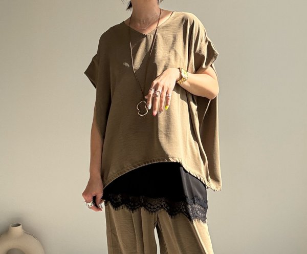 画像1: ●生産枠限り●【3/7 LIVEアイテム】●ファーストライン●大人シンプル万能タックスリーブトップス（メーカー確認後確保）（予約/3-4月） (1)