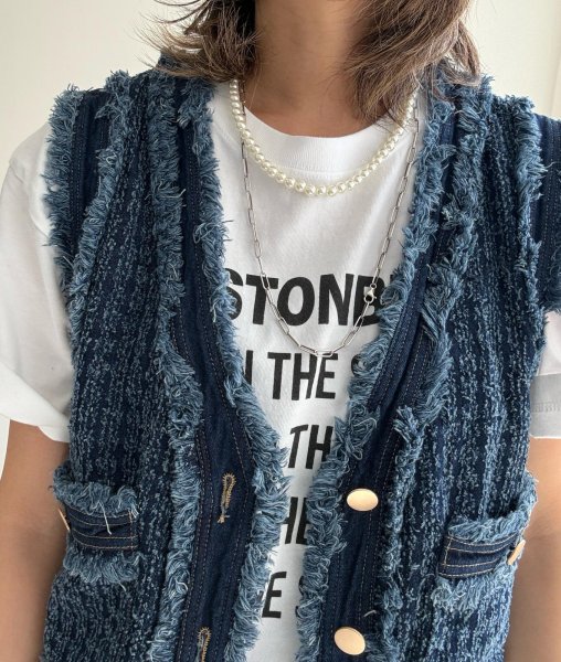 画像2: ●身長問わずおすすめ◎【3/9 LIVEアイテム】●フリンジデニムベスト（メーカー確認後確保） (2)