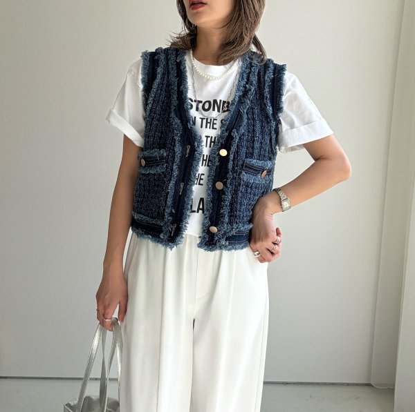 画像8: ●身長問わずおすすめ◎【3/9 LIVEアイテム】●フリンジデニムベスト（メーカー確認後確保） (8)
