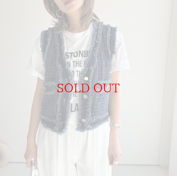 画像1: ●大大大人気‼︎追加生産決定‼︎●身長問わずおすすめ◎【3/9 LIVEアイテム】●フリンジデニムベスト（予約/4） (1)