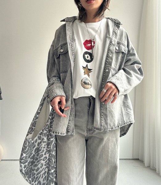 画像3: ●即完売！リクエストにお応えして！奇跡の再生産決定 !！●期間限定ご予約10倍ポイント●【3/11 LIVEアイテム】●デニムシャツライクジャケット（グレー）（予約/7月） (3)