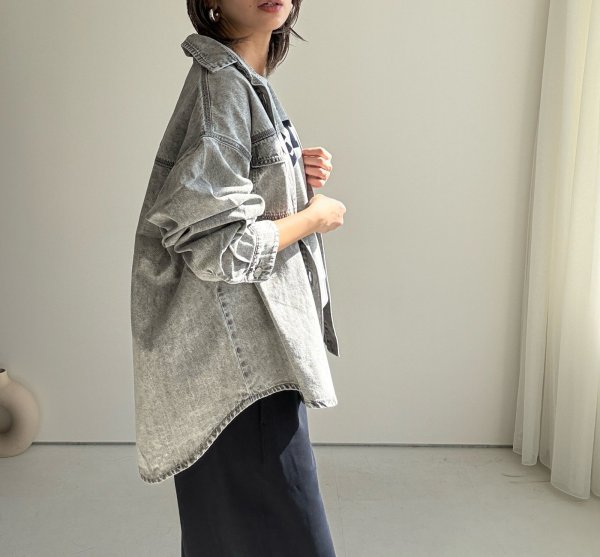 画像8: ●即完売！リクエストにお応えして！奇跡の再生産決定 !！●期間限定ご予約10倍ポイント●【3/11 LIVEアイテム】●デニムシャツライクジャケット（グレー）（予約/7月） (8)